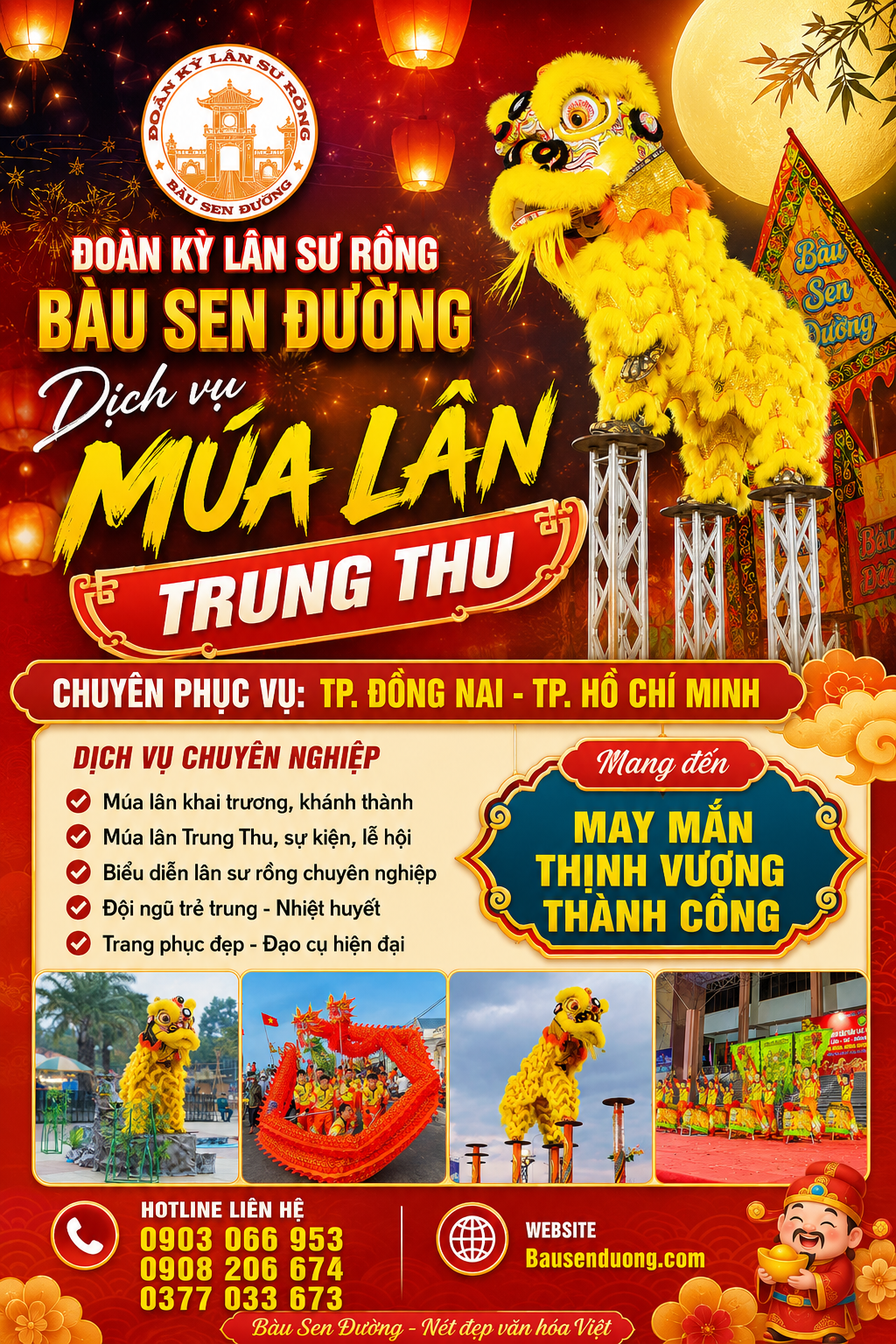 Cho thuê múa lân trung thu